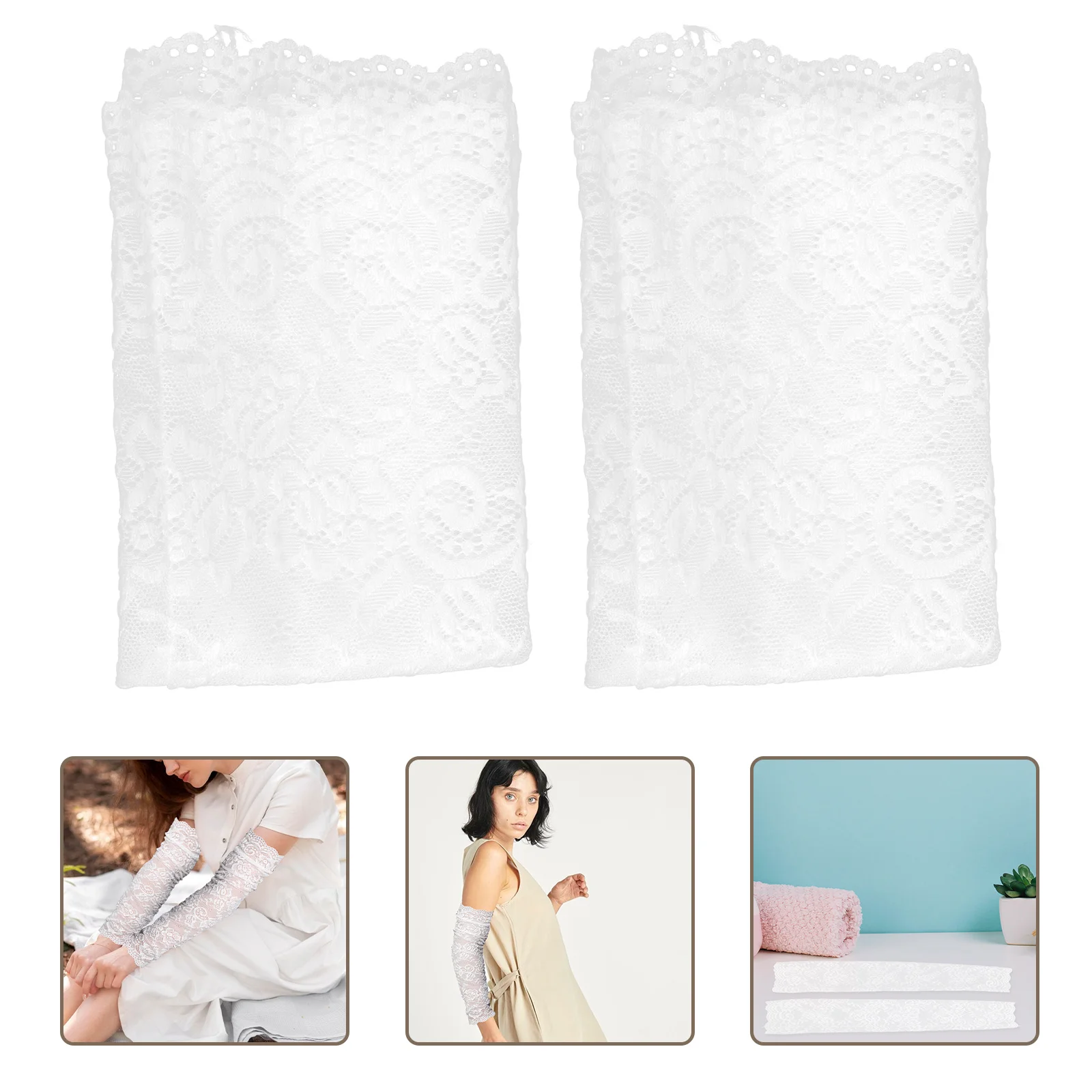 

1 Pair Floral Lace Arm Sleeves Uv Protection Breathable Cooling Elbow Gloves For Women Summer Wedding Party Costume Bridal Dance
