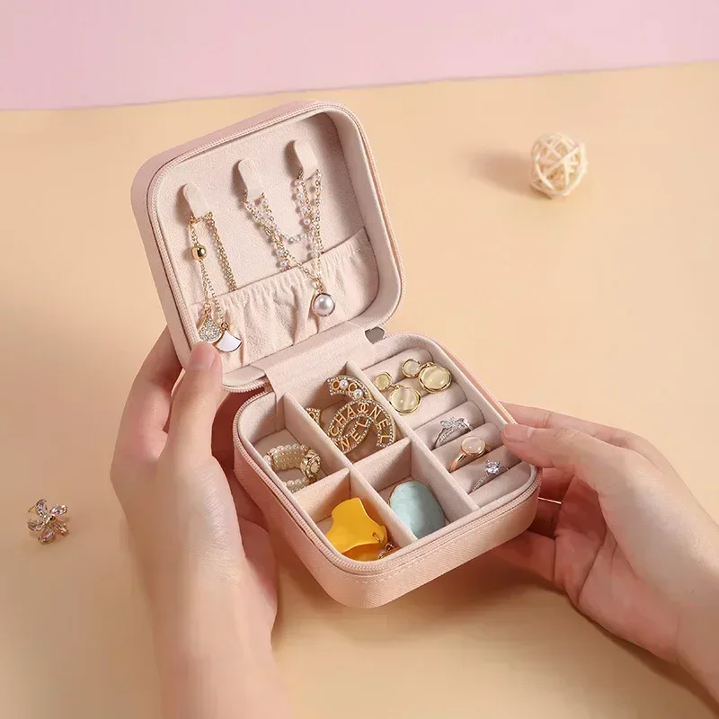 

Portable Jewelry Box Travel Jewelry Box Jewelry Organizer Boxes Travel Necklace Earring Storage Case for Home Ring Organizer