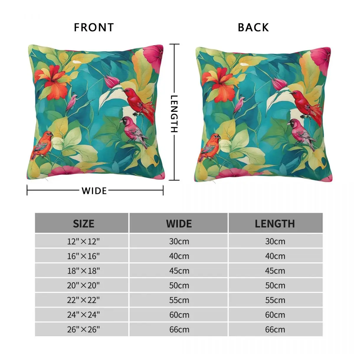 Tropical Bird Of Paradise Hummingbirds Square Pillowcase Polyester Linen Velvet Creative Decorative Pillow Bed Cushion Case 18