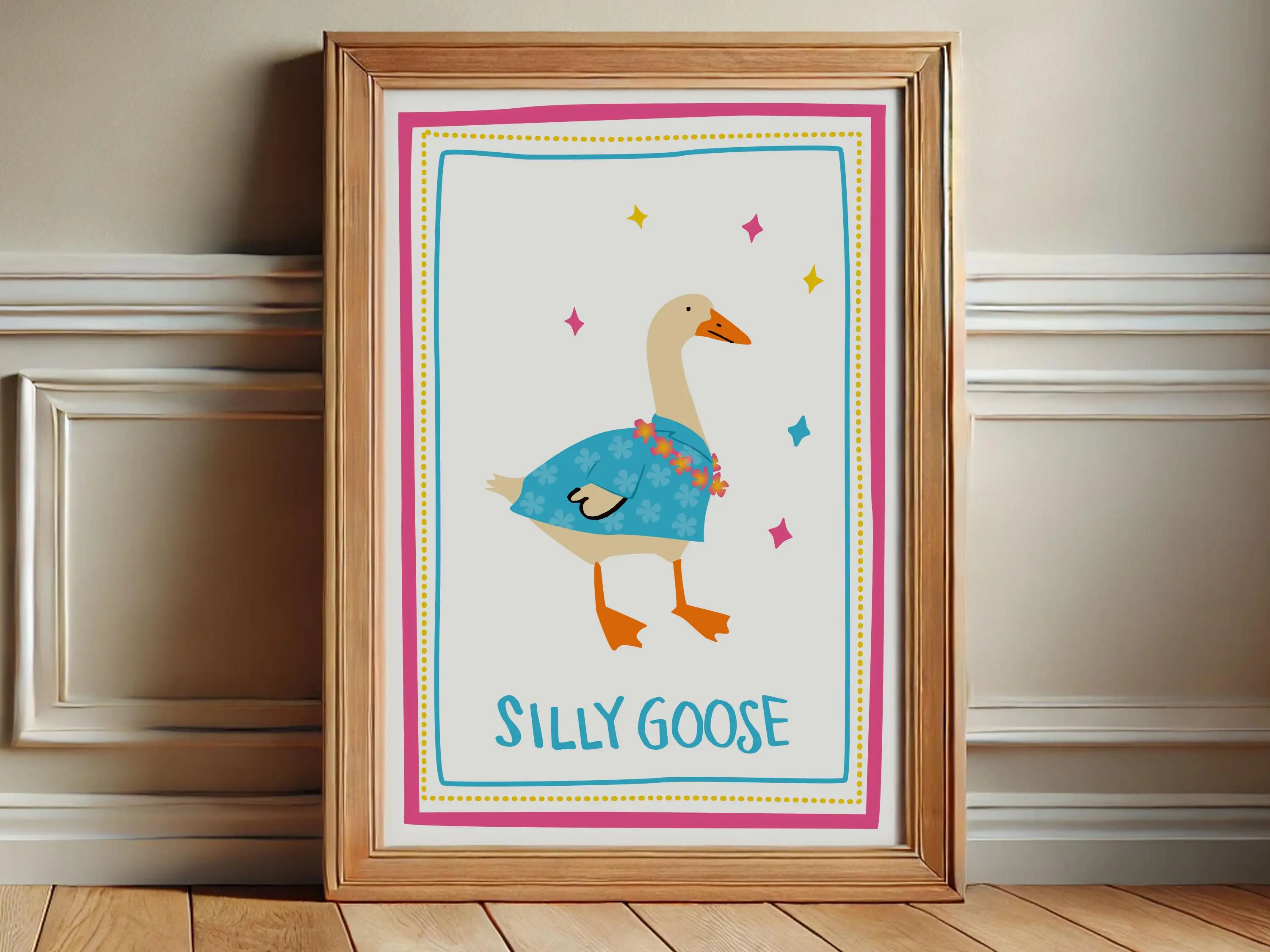 محظوظ بطة سخيفة بيلي الماعز العصرية أوزة المشارك طباعة صور فنية للجدران قماش اللوحة غرفة المعيشة ديكور المنزل هدية بدون إطار