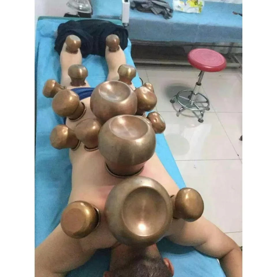 Copper Suction Massage Cupping Cups Relax Muscles Relieves Chronic Stress Skin Firming Copper Wide Mouth Cupping size 4.5-13cm