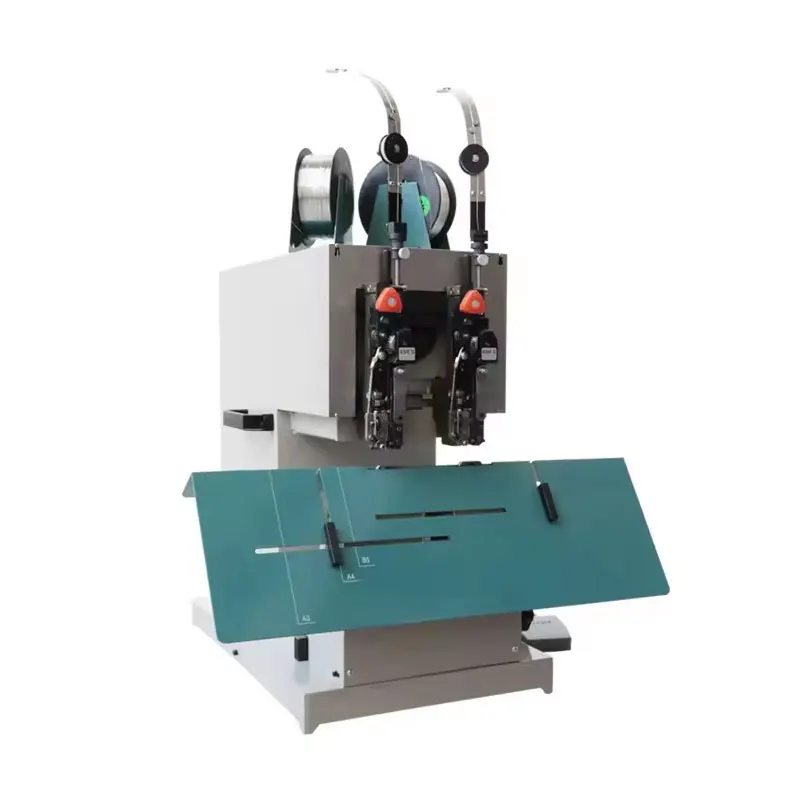 

Automatic Electrical Double Head Desktop Flat And Saddle Stitching Machine Notebook Wire Binding Machine Book Sewing Machine