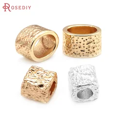 18K Gold Color Brass Square Bracelets Beads Spacer Beads High Quality Diy Jewelry Making Supplies Necklace Earrings for Women