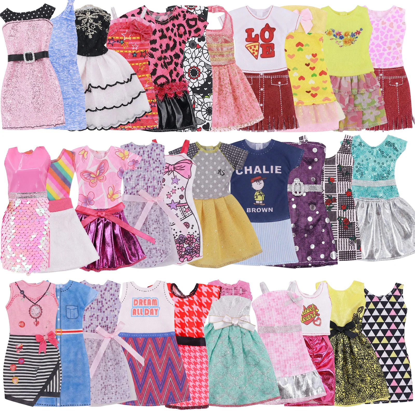 

10 Pcs/Set Doll Dresses Various Pretty Daily Clothes Pop Outfit For 30CM Doll Clothes Accessories,Our Generation Girl Toys Gifts