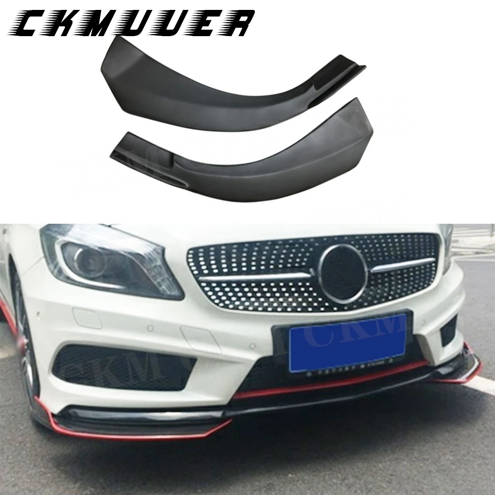 

Для Mercedes Benz A Class A180 A200 A250 AMG A45 13-16 Передний бампер из углеродного волокна, сплиттер, спойлер, боковые канавки, противотуманные фары, накладки