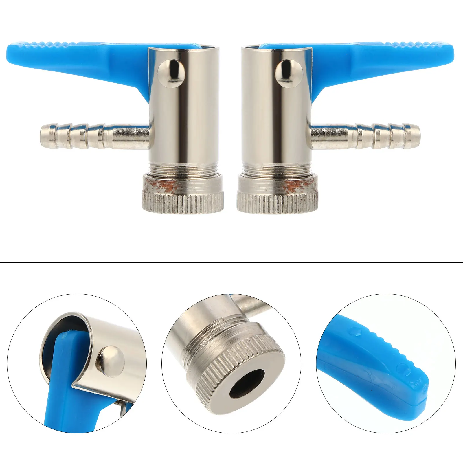 

2pcs Tire Inflator Chuck Pure Copper Connector 6mm Air Hose Clamp Nickel Plated Clip for Car Motorcycle Electric Vehicle Tyre