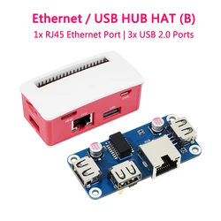 Raspberry Pi Zero Ethernet USB HUB HAT (B) Expansion Board 4x Extended 3x USB 2.0 Ports USB HUB BOX for Raspberry Pi Zero W WH