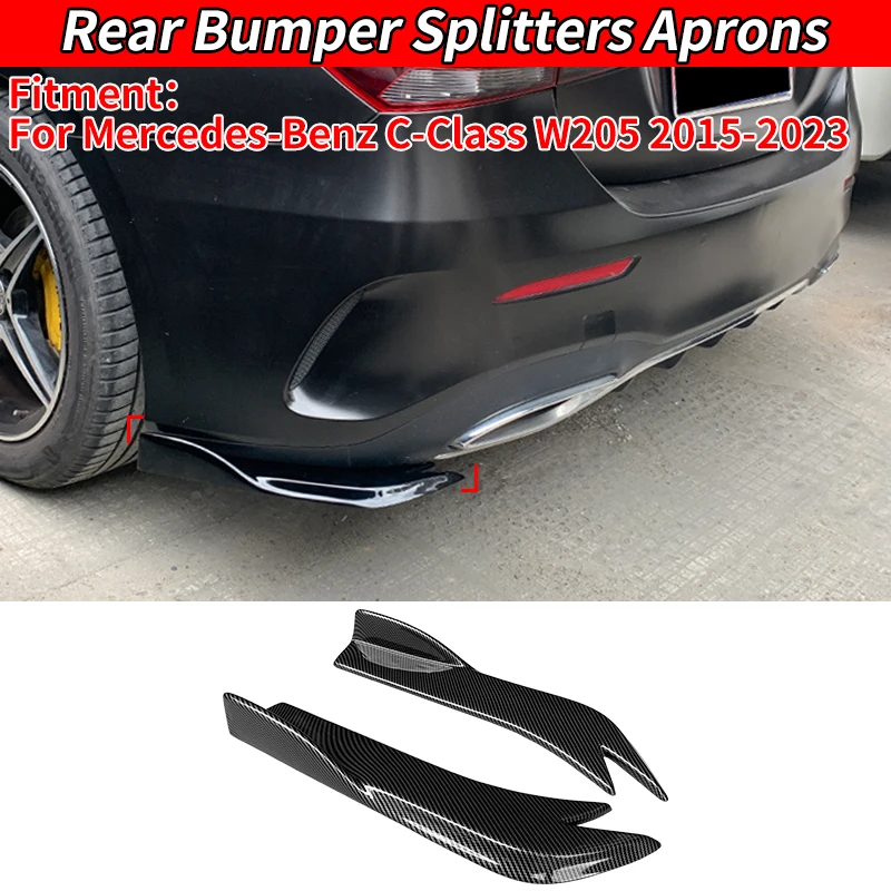 

For Benz C Class 2015-2023 Car Exterio Accessories Rear Bumper Splitters Aprons Wrap Angle Auto Carbon Fiber Scratch Protector