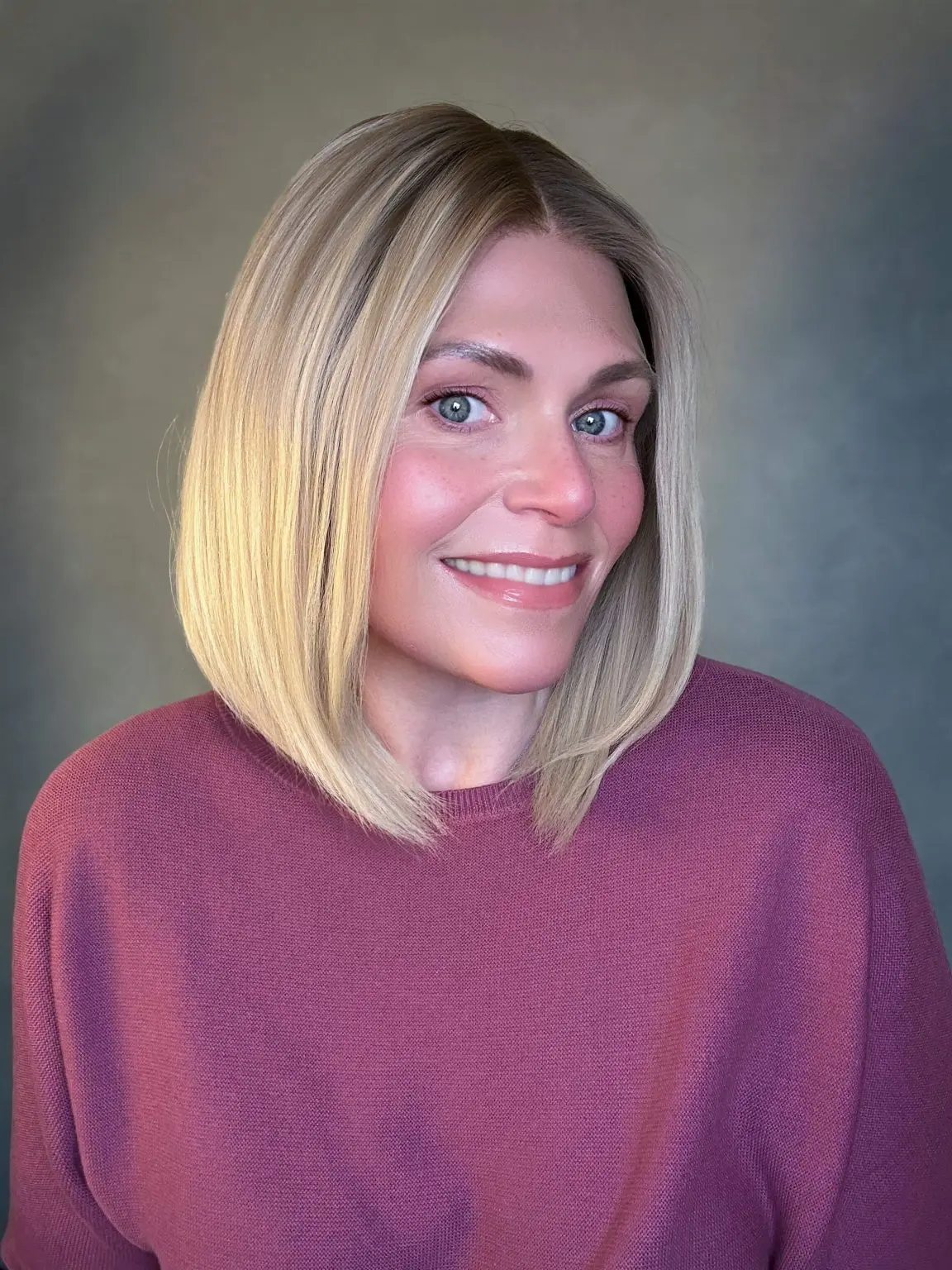 12 Inch Ombre Ash Blonde Highlight Wig Short Straight Bob High Quality Synthetic HD Lace Front Wig High Density Party Daily Wig