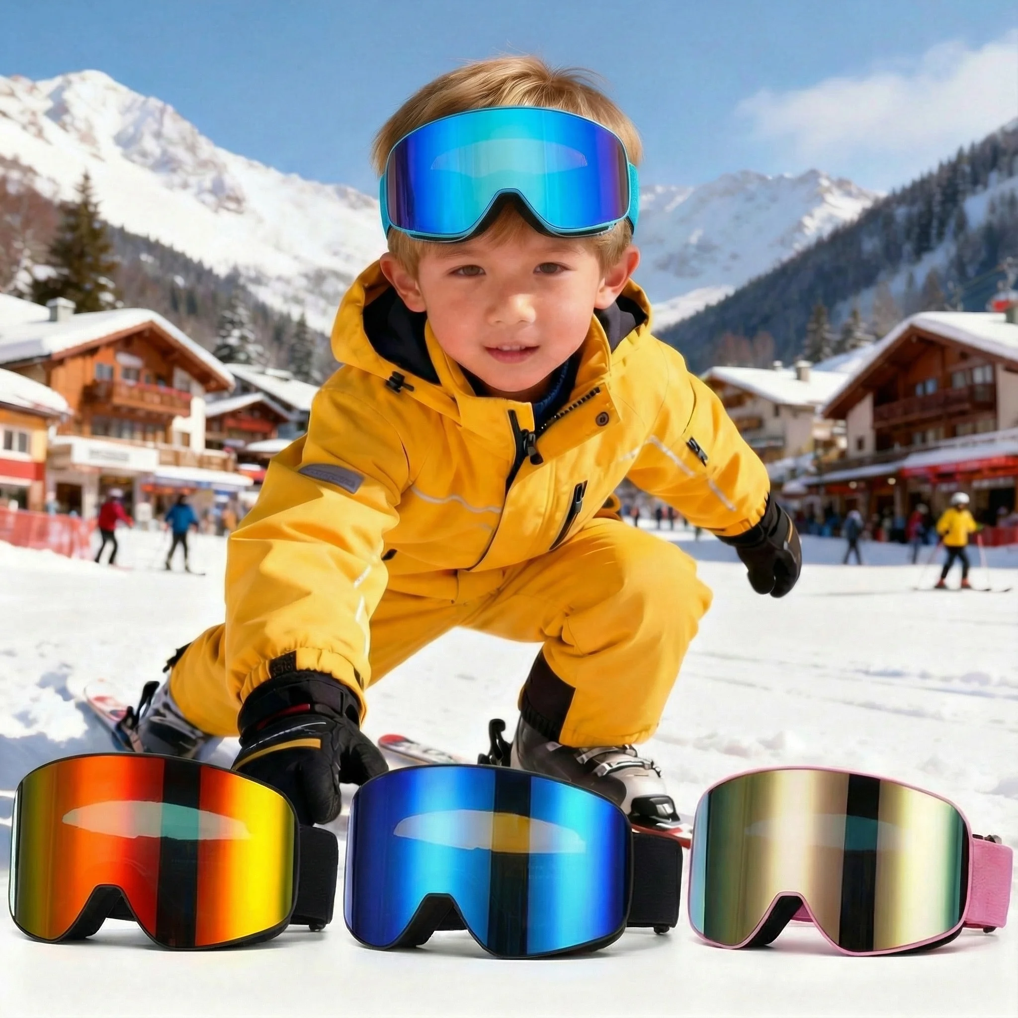 Nouveaux enfants enfants lunettes de Ski 4-15 ans professionnel Anti-buée enfant lunettes de Snowboard UV400 enfants masque de Ski lunettes