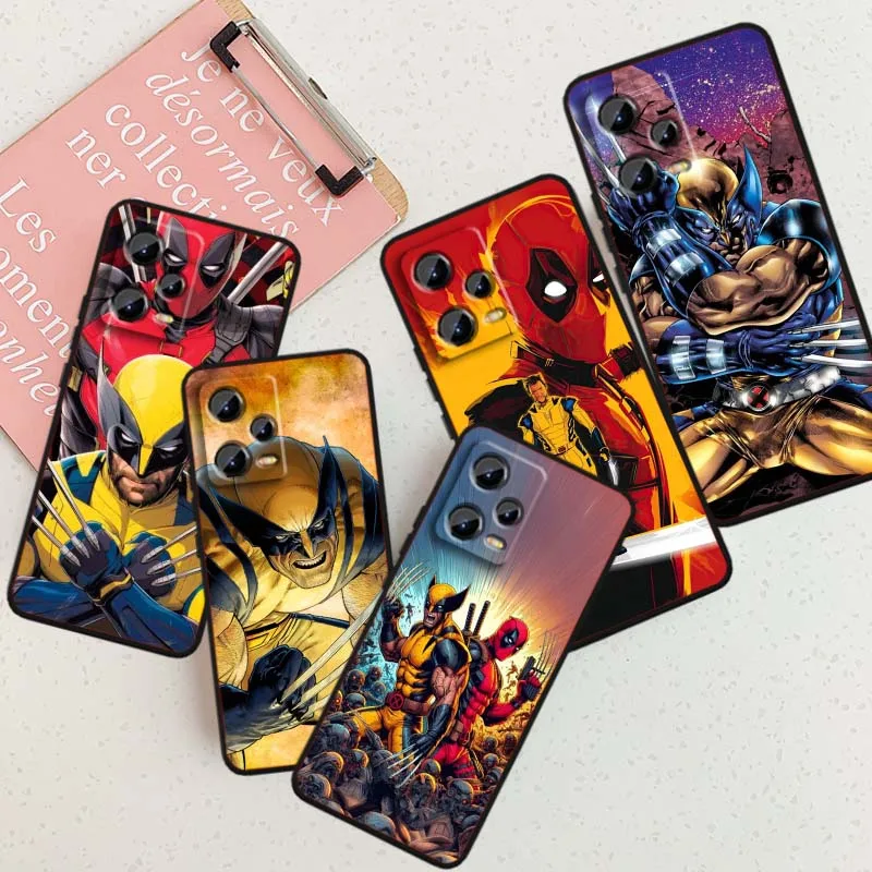

Marvel Wolverine Anime Phone Case For Xiaomi Redmi Note 14 13 12 12S 11E 11 11S 11T Pro Plus 4G 5G Black Soft TPU Cover
