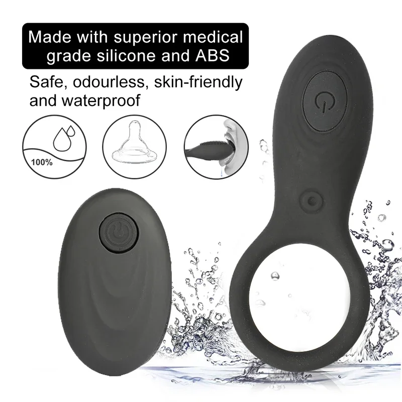 Cock Ring Vibrator Remote Control Sex Toys for Men Couple Vibrating Cockring Clitoris Stimulator Delayed Ejaculation Penis Rings image 2