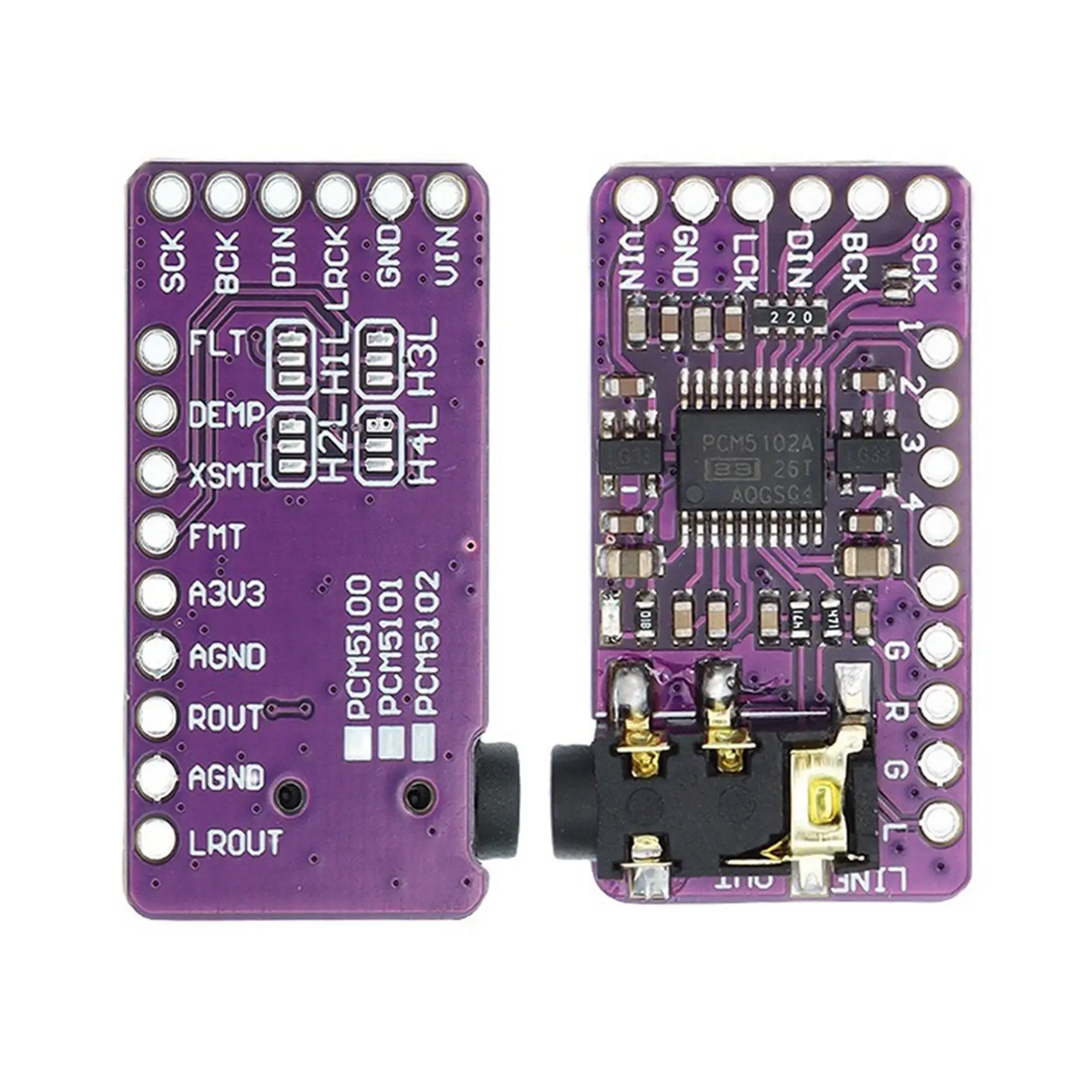 5X I2S PCM5102A DAC Decoder GY-PCM5102 I2S Player Module For Raspberry Pi PHAT Format Board Digital PCM5102 Audio Board