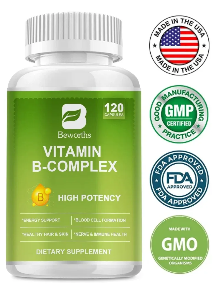 

Minch Vitamin B Complex For Adults Vitamin Whole Food Supplements B1, B2, B6, B12- Used For Stress, Energy & Immune Support