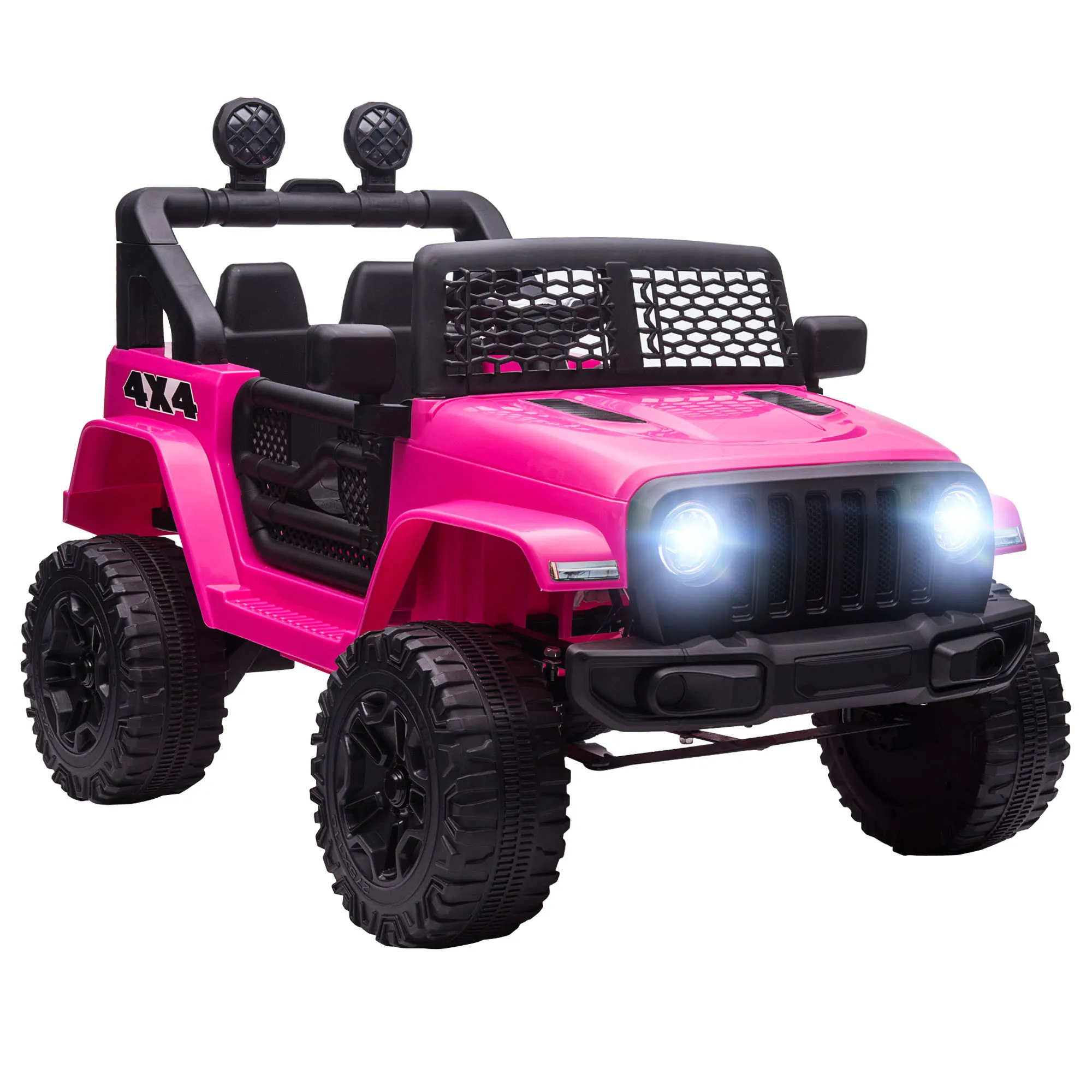 Coche Eléctrico para Niños de +3 Años Vehículo Todoterreno de Batería 12V con Control Remoto 100x65x72 cm