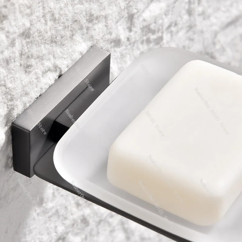 Luxury 304 Stainless Steel Soap Holder Tray Dish Box L Series Premium Bathroom Hardware Wall Mounted Soap Rack Drain Design
