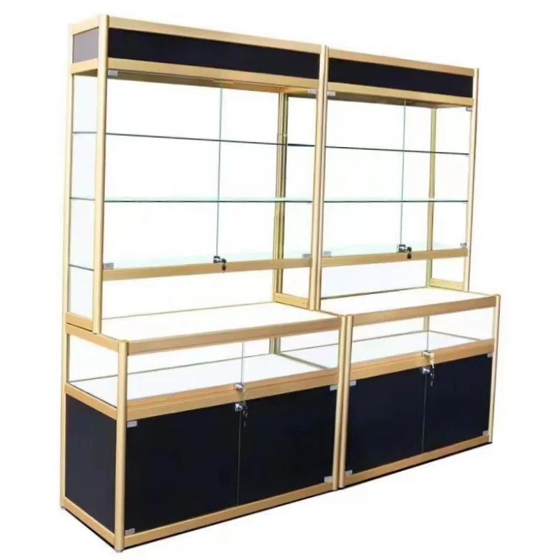 custom.Boutique L-shaped display cabinet disassembly and assembly of digital products glass display showcases product gla