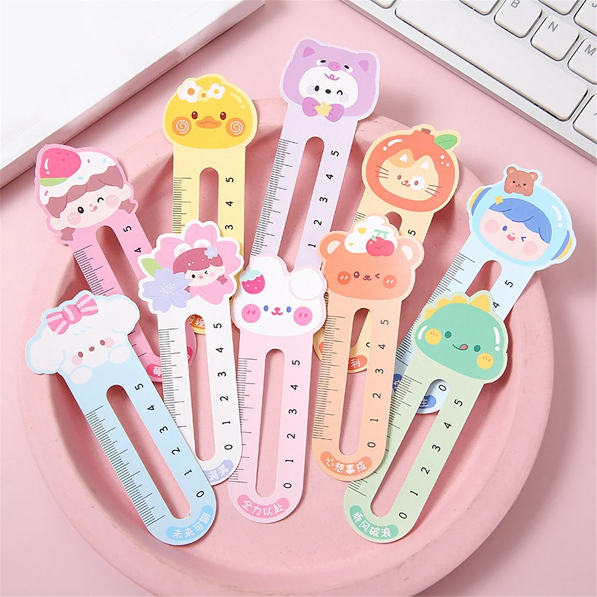 

50 Pcs Kids' Animal-Themed Bookmarks - Cute, Durable, & Practical Reading Aids/Rulers