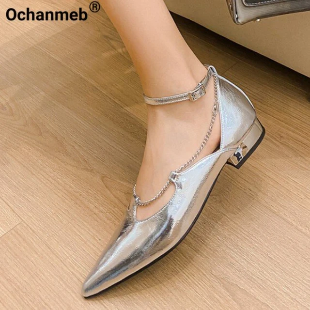 Silver flat shoes new look fashion