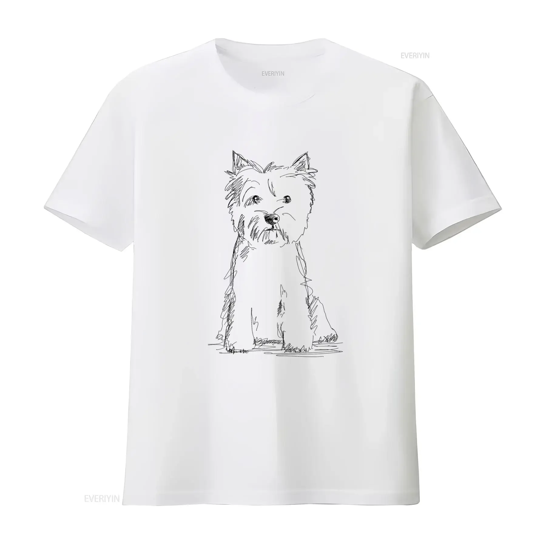 Westie West Highland Terrier Dogs Men's T Shirt Fairwear Approved Cotton vintage Washed Slightly Stretched streetwear homme