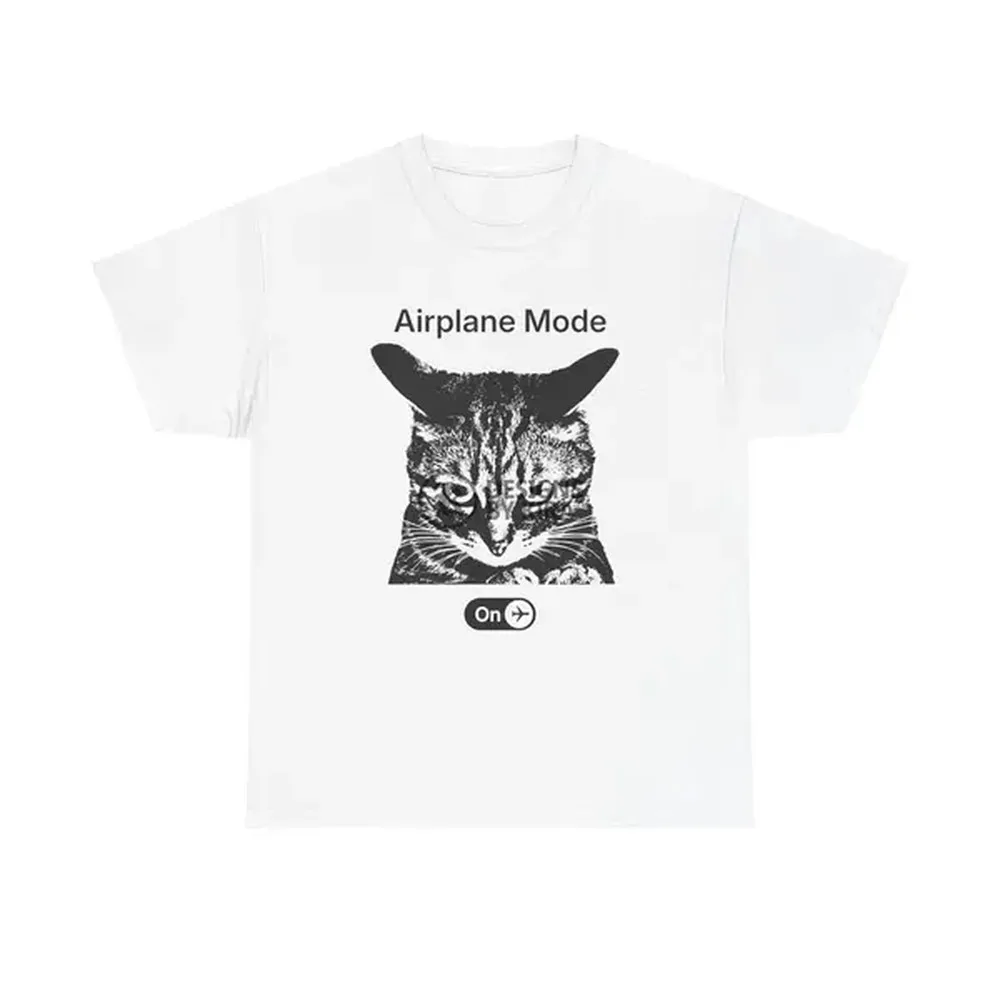 Airplane Ears Cat T-Shirt | Funny Cat Unisex Heavy Cotton Tee