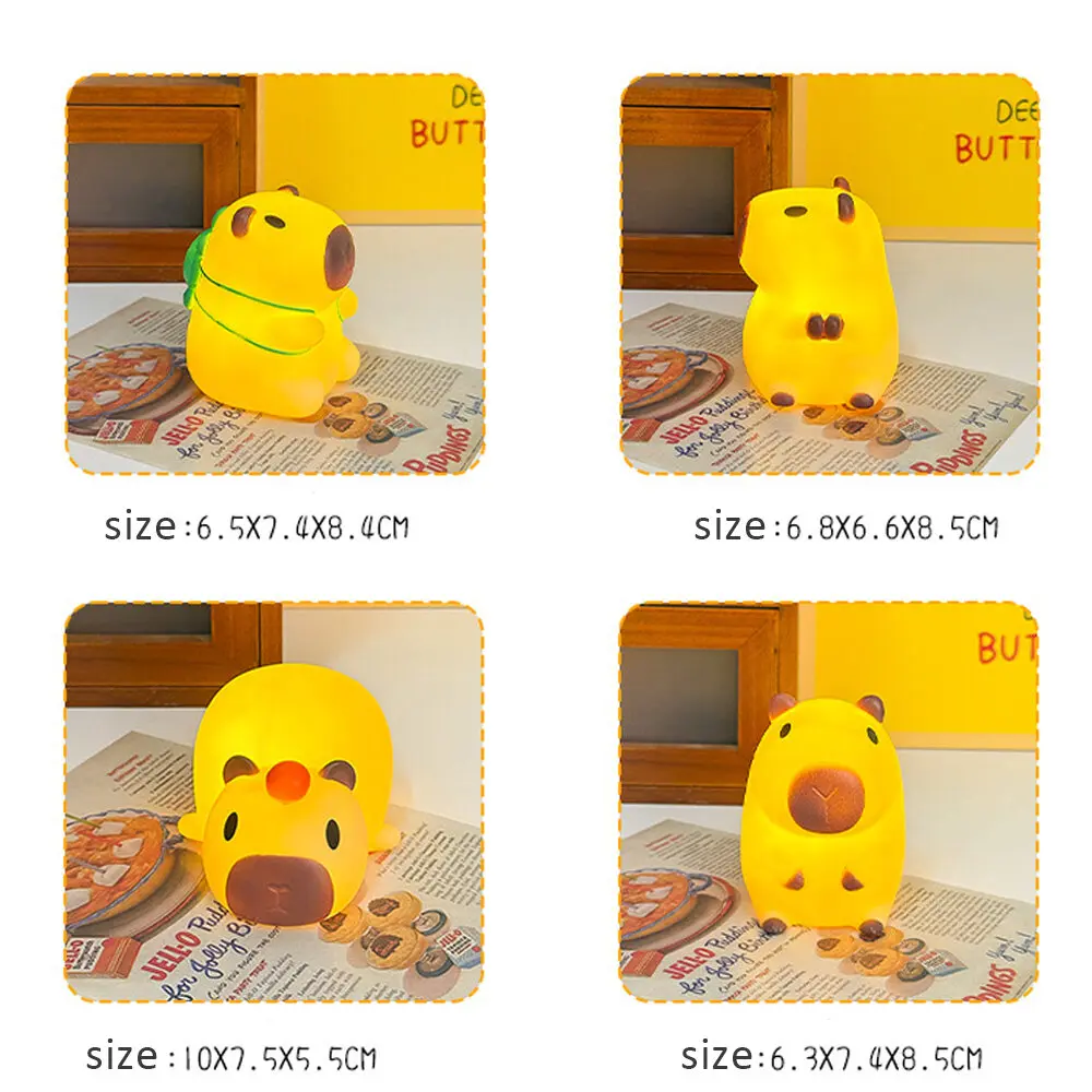 น่ารัก Capybara Night Light, LED Night Light โคมไฟข้างเตียง, เด็กการ์ตูนห้องนอน Night Light, ของขวัญวันเกิดเด็กสร้างสรรค์