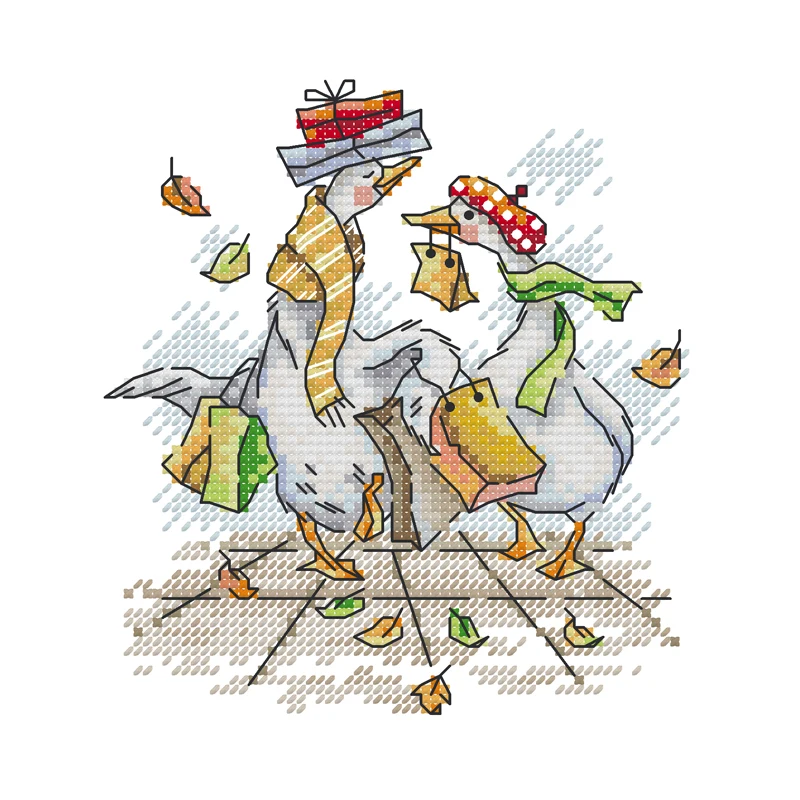 Joy Sunday Cross Stitch Kit Autumn Shopping 11CT 14CT Printed Cross Stitch Embroidery Kit Set Crosstitch Kit Needlework