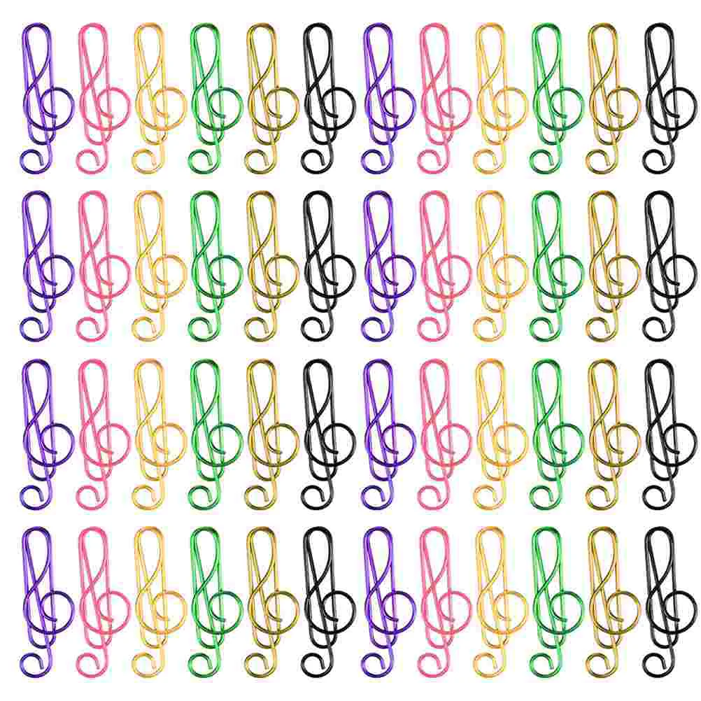 

75 Pcs Note Paper Clip Clamp Paperclips Big Colored for Paperwork Office Fun Music Shaped Cartoon Stationery Student