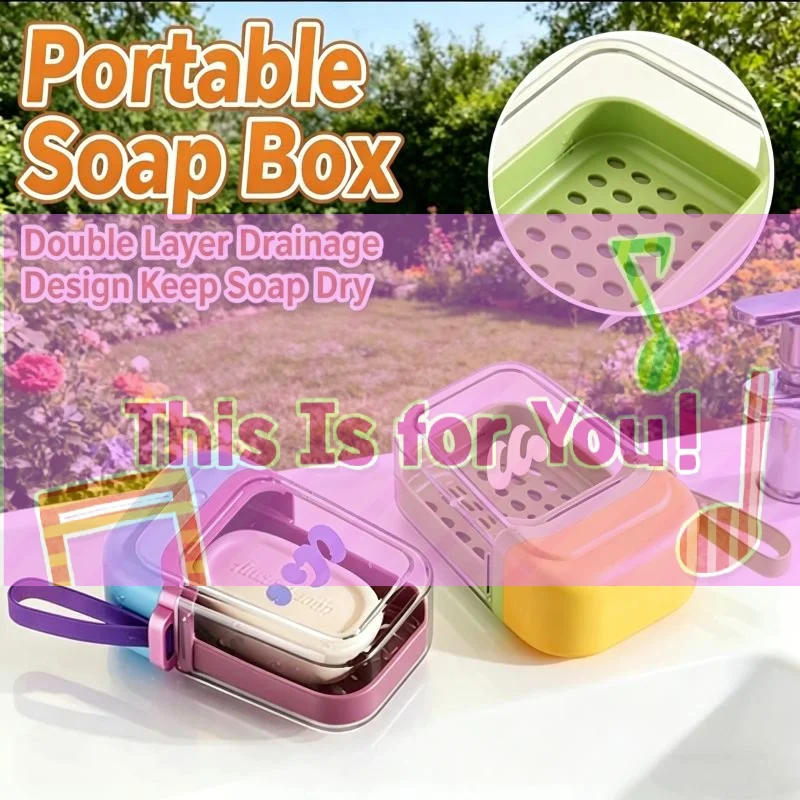 

【HMA】Dopamine Soap Box Detachable Portable Soap Dispensers Waterproof Leak-Proof Bathroom Storage Travel