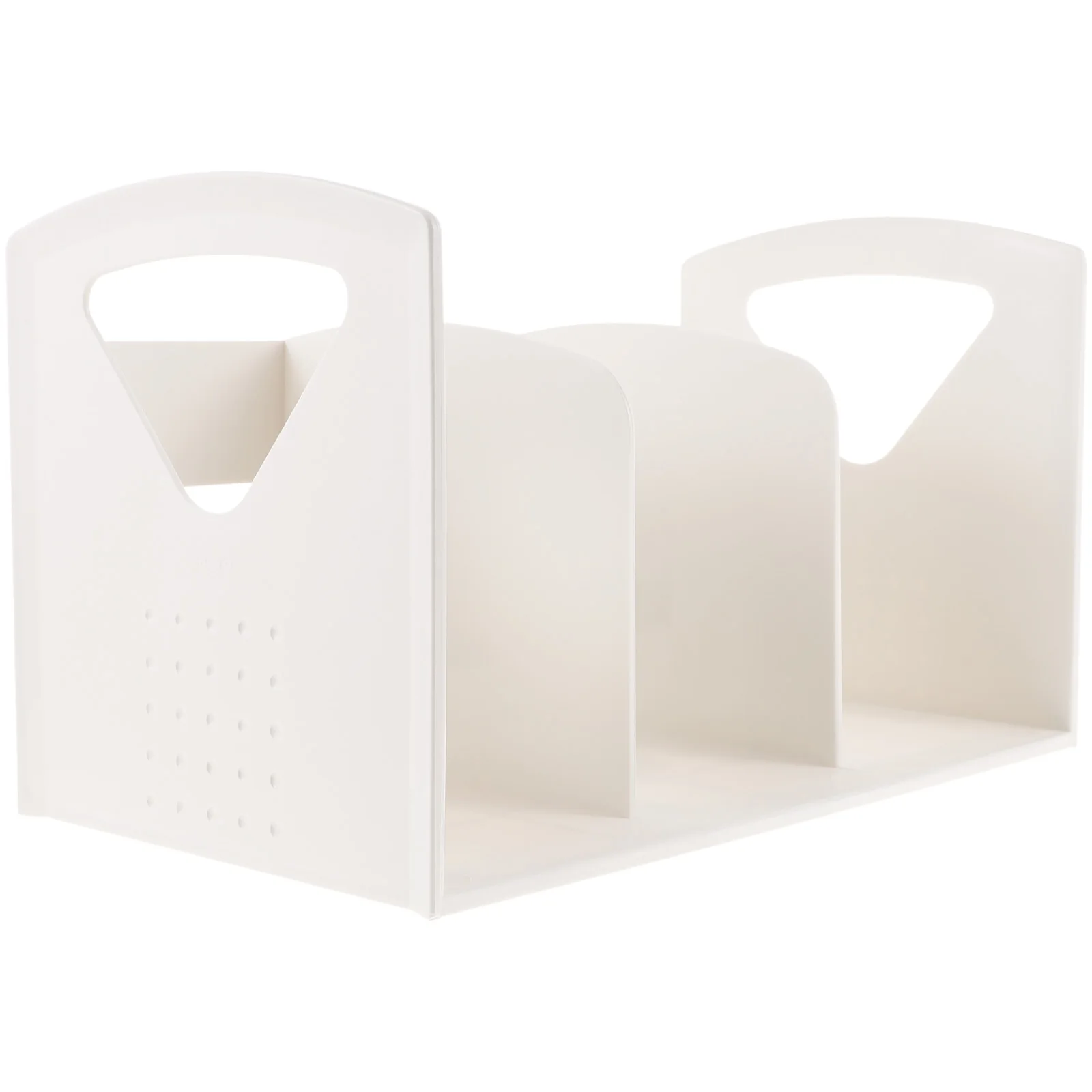 رف كتب أبيض محمول مبتكر، سعة كبيرة، سهل التخزين، قوي لا يتشوه، سطح أملس، منظم سطح مكتب مثالي للمدرسة