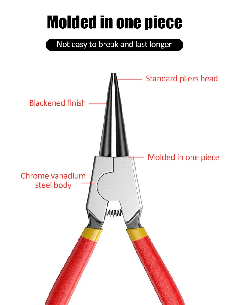 7/9-inch card spring pliers dual-use elbow spring pliers manual pliers set inner bend outer retaining ring pliers