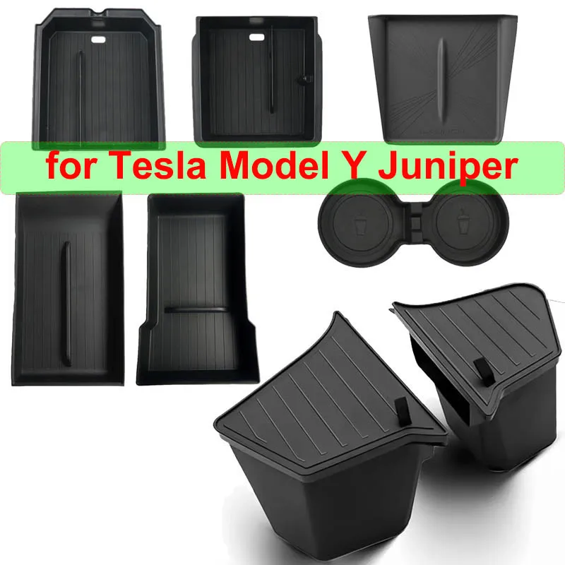 

Для Tesla Model Y Juniper 2026: Органайзер для хранения, аксессуары, боковой органайзер для багажника, органайзер для центральной консоли, подстаканник, коврик для беспроводной зарядки 2025