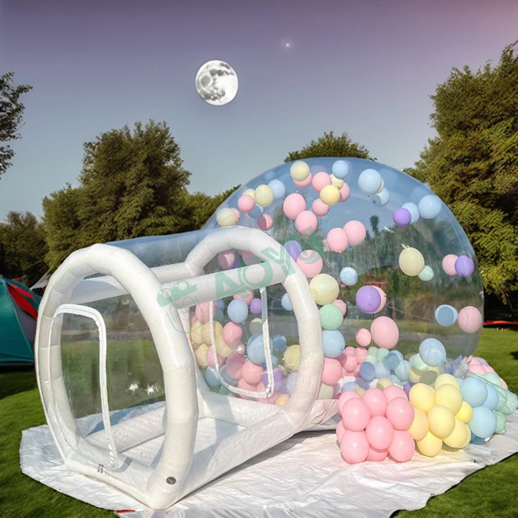 

AOYU Clear Pop Up Hot Selling Giant Transparent Plastic Bubble Inflatable Lawn Tent Dome Single Tunnel With Mat