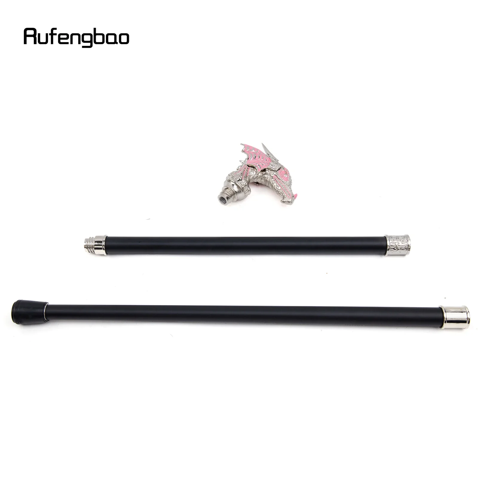 Pink White Luxury Dragon Head Cane Fashion Decorative Stick Gentleman Cosplay Cane Knob Crosier  Performance Stage Cane 94cm view 6