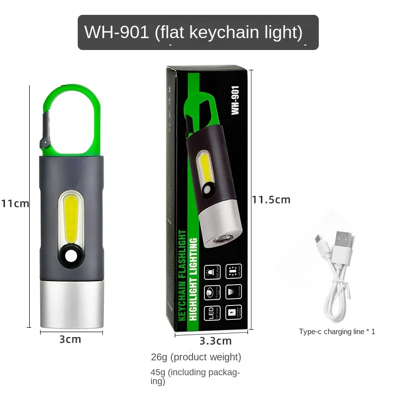 Multifunctional Outdoor Bright Flashlight, Long-range White Laser Dual Light Source, Rechargeable LED Camping light, Portable