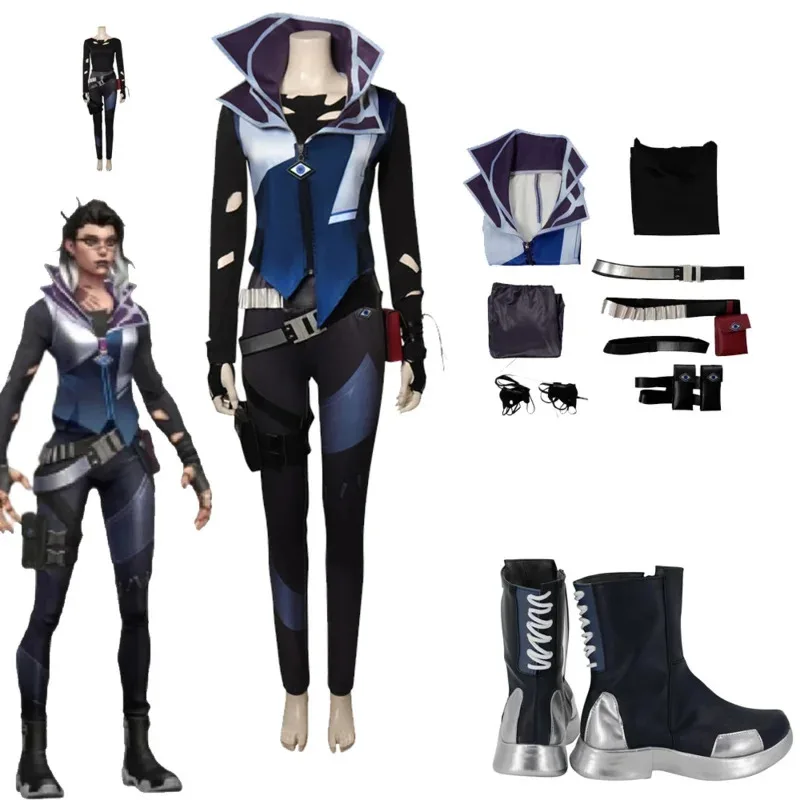 

Valorant Fade Cosplay Costume Outfits Halloween Carnival Suit LO8004