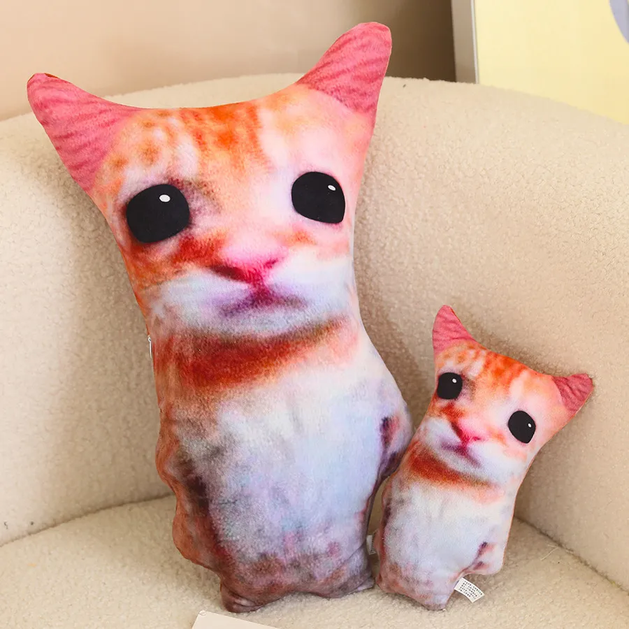 Cartoon Happy Cat Plush Stuffed Animal Cute Cat Plush Interactive Cat Plush Stuffed Animal Happy Cat Kids Toy Cushion Sofa Decor