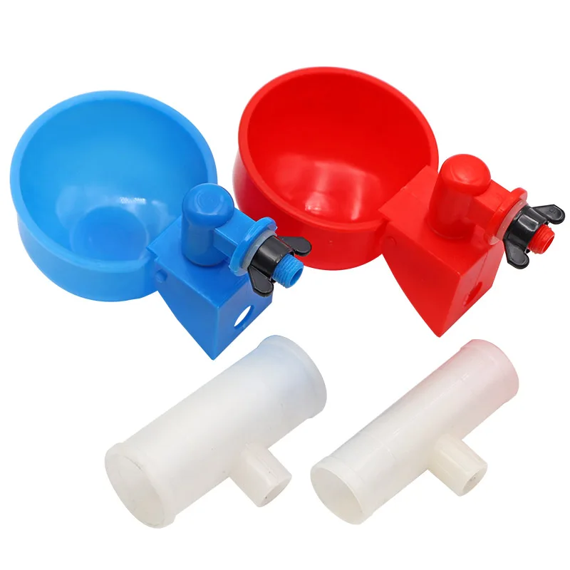 5Pcs Chicken Water Bowl Automatic Drinker Cups Thread Filling Waterer Poultry Drinking Bowl for Chickens Quail Bird Cage