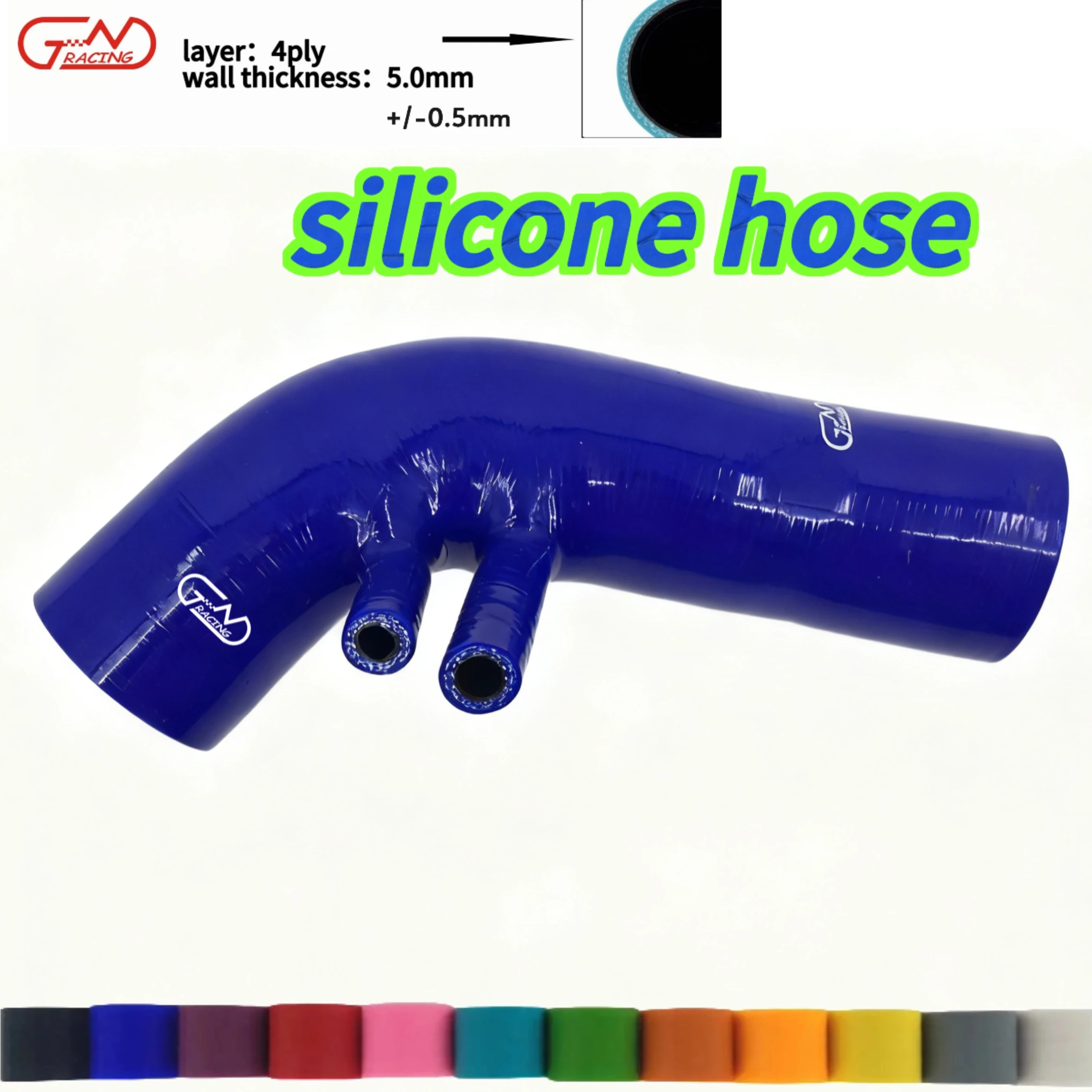 Silicone Air Intake Hose Boot Fit 02-08 Mini Cooper S R53 R52 1.6L 13717552223 4-ply