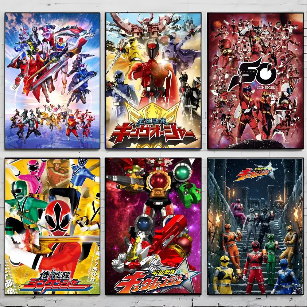 Hero Tokusatsu S-Super U-Uchu Sentai Kyuranger Poster Superior Home Space  Indoor Decorative Art & Home Decor