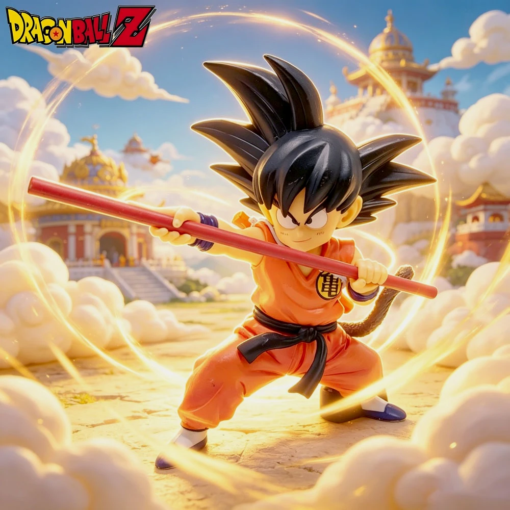 15cm Anime Dragon Ball Z Figur mit Stab ﻿ Goku Actionfiguren PVC-Statue Desktop-Ornament Sammlerstück Modell Spielzeug Geschenke