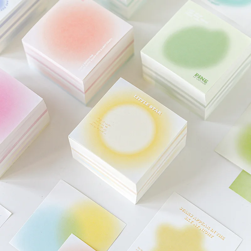 Material Papel para notas gradiente, notas na série Sunset, 400 folhas, 6pcs