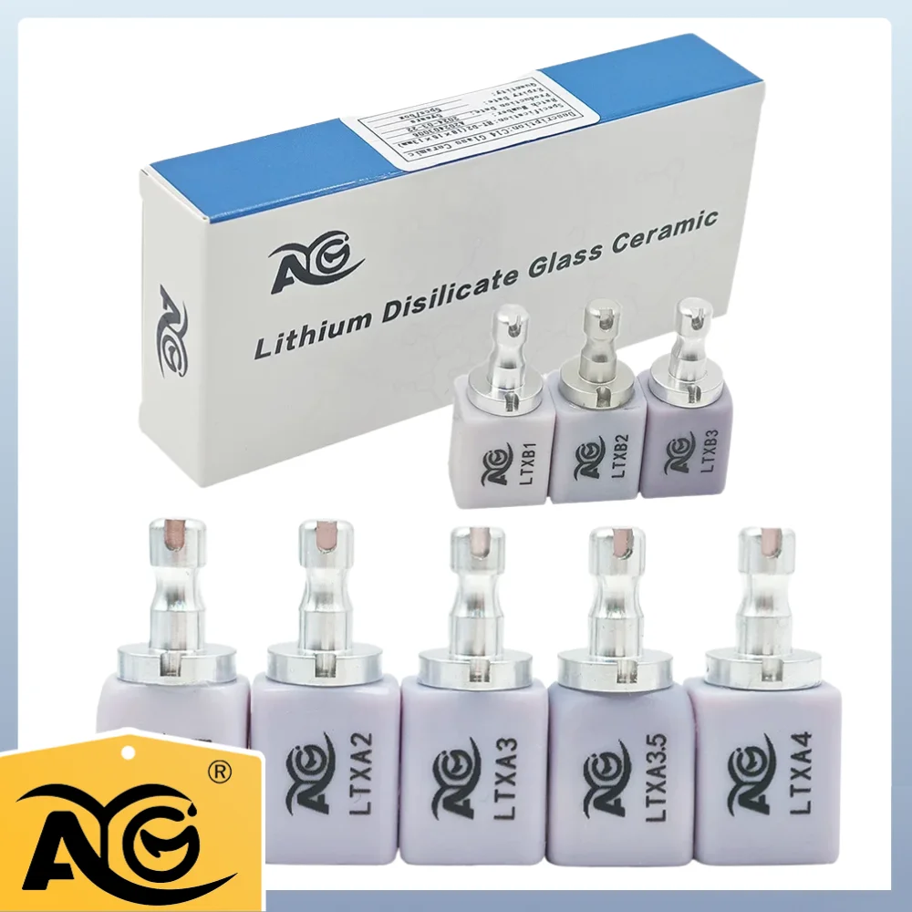 

AG 20Pcs/4Box Dental Lab Lithium Disilicate C14 Glass Ceramic Blocks HT/LT for CAD CAM Veneer Dentistry Materials Dental Lab
