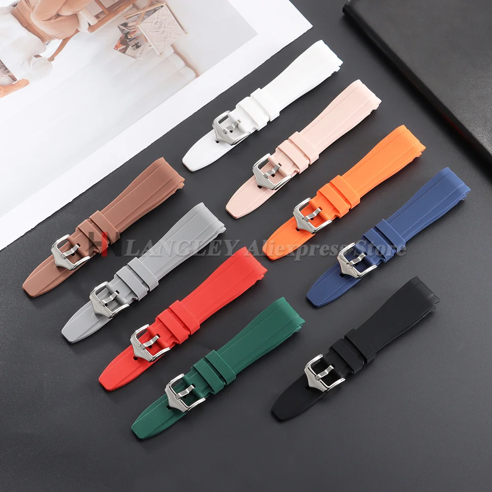 20mm22mm for Rolex Rubber Strap for Omega & for Swatch Men Women CurvedEnd Silicone Watch Band for Citizen Sport Waterproof Belt