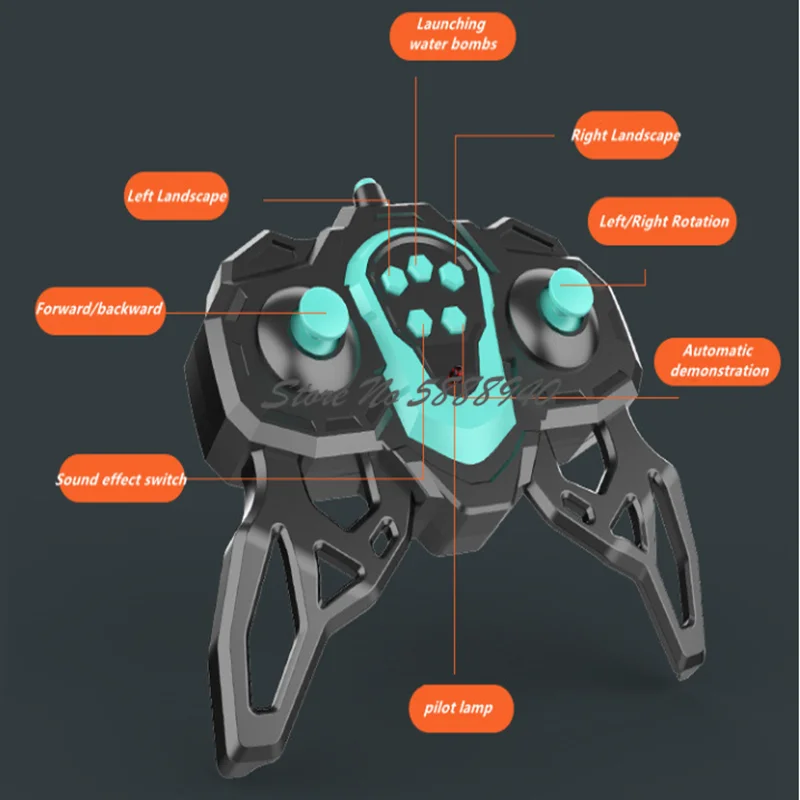 360 ° Rotation Tracked Remote Control Combat Tank 2.4G Gesture Sensing One Key Demo Simulated Sound Electric Off-Road Tank Car