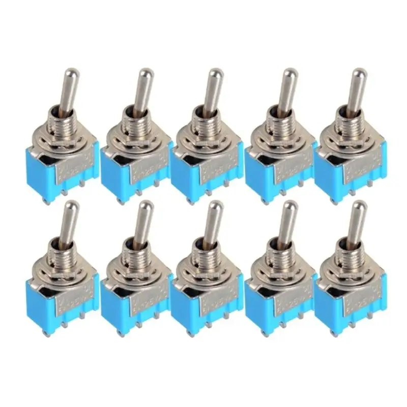 10pcs 3 Pin MTS-103 Miniature Toggle On Off Knob Micro for Car Electronic