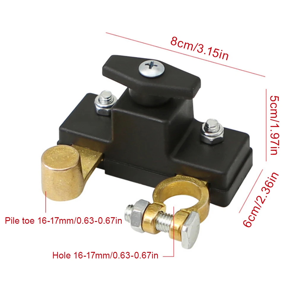 

Car Battery Disconnect Switch Brass Thickened Truck Sedan Battery Terminal Anti-leakage Switch Manual Negative Gate