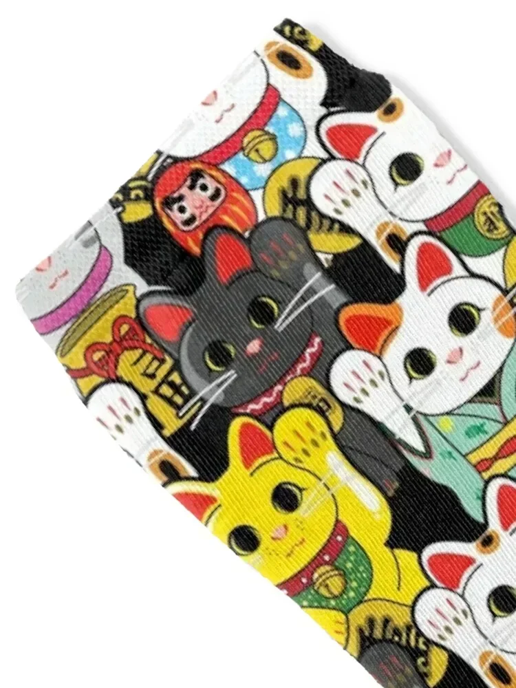 Kaus Kaki Lucky Cat / Maneki Neko Kaus Kaki Stoking Hiphop untuk Anak Perempuan Pria