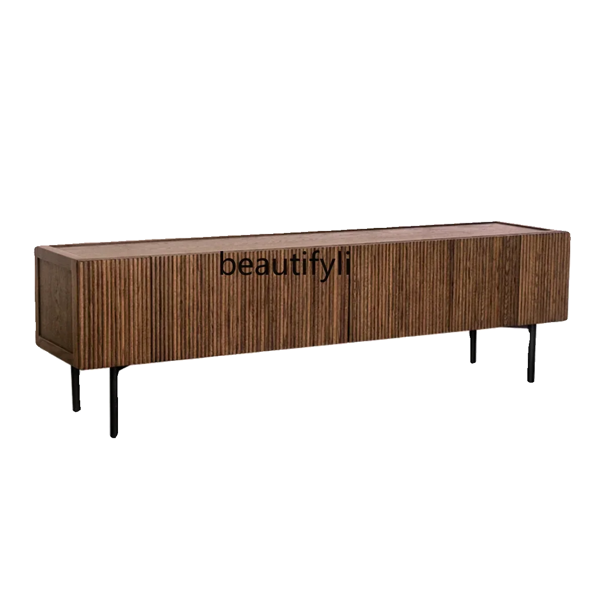 

lbRetro light luxury solid wood TV cabinet, living room locker, organ pleated storage cabinet, home floor