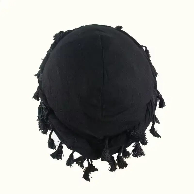 Head Scarf for Men Head Wrap twist tail Cotton hat colored tub-lined pullover hat double protective hair braid hat